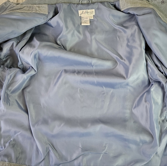 Vintage J Marco Tailored Suede Jacket in Cool Blue Size Large - Picture 12 of 12